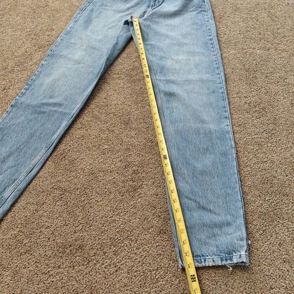 ASOS DESIGN High Waisted Mom Jeans Light Wash Cotton Denim Size 28T - Picture 7 of 12